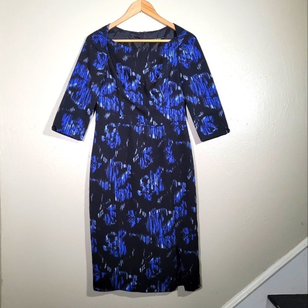 Black Halo Blue Rose Dress